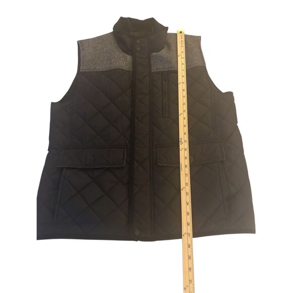 Vince Camuto Men’s Quilted Black/ Gray Puffer Vest L Tweed Outdoor Classic Casua - Picture 7 of 15